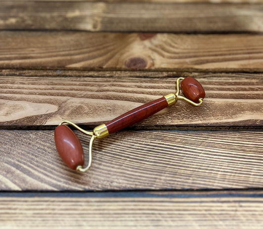 Roller de massage visage -  Jaspe Rouge